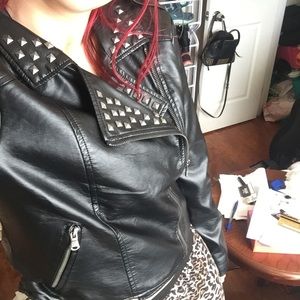 Studded Leather jacket (faux) brand new